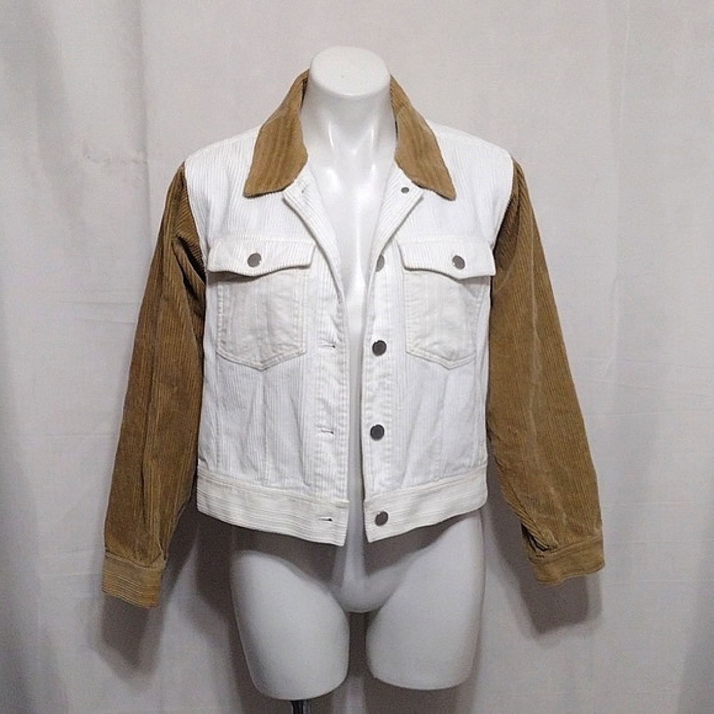 BLDWN Saylor Colorblock Corduroy Trucker Jacket M Western Retro Casual Outerwear